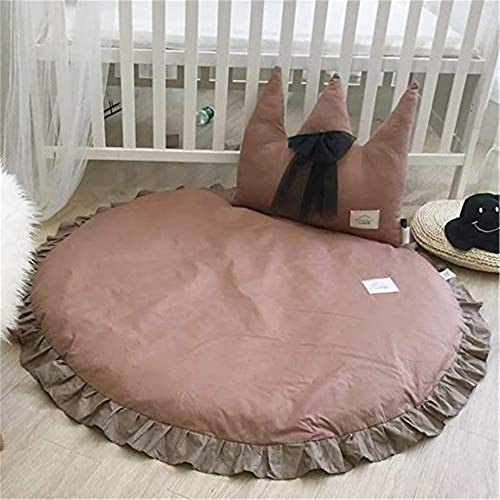 Nicole Knupfer Baby Krabbeldecke Spielteppich weicher runder Teppich gepolstert Plüsch Dekoration Kinderzimmer 120cm Durchmesser