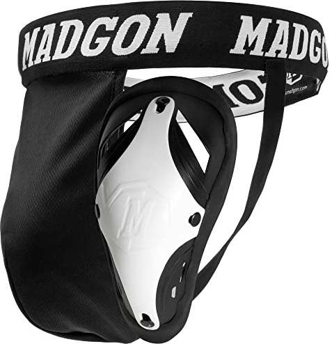 MADGON Tiefschutz mit idealer Passform – Genitalschutz für Herren mit hoher Bewegungsfreiheit für Kampfsport – Suspensorium mit elastischem Band – inklusive Beutel
