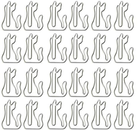 Toddmomy 50 Stück Silber Tier Katze Geformt Büroklammern Metall Binder Clips Fotoclips Dekorative Büroklammern Bürobedarf