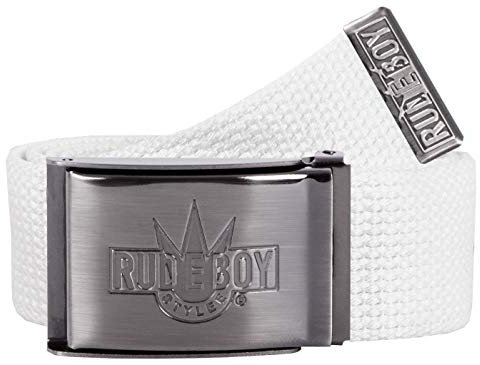 2Stoned Geldgürtel Money Belt Weiss 4 cm breit Matte Schnalle Rudeboy, Safe Belt für Damen und Herren