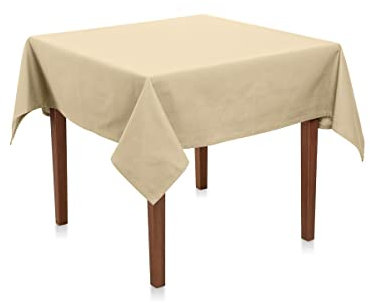 Premium Tischdecke Teflon beschichtet - Tischtuch, Outdoortischdecke, Gartentischdecke, Garten, Terrasse, Outdoor, Wetterfest, Schmutzabweisend, Wasserabweisend (130x130 cm, Sand)