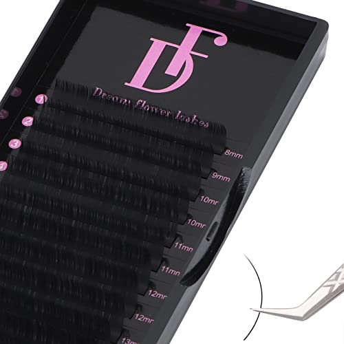 DF touchjoy Wimpernverlängerung, Wimpern Extensions .03 .05 .07 .10 .15 .20 Einzelne Wimpernverlängerungen C CC D DD Curl Lash Extensions Mattschwarz 8-20 MM (0.03-C-17MM)