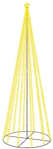 vidaXL LED Weihnachtsbaum Kegelform Tannenbaum Lichterbaum Weihnachtsdeko Stern Beleuchtung Außen Beleuchtet Lichterkette Warmweiß 732 LEDs 160x500cm