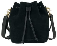 HOLZRICHTER Berlin - Beuteltasche aus Leder für Damen (No 1-1), 26x21x14 cm Schultertasche, Echtleder Bucket Bag, Handtasche in Braun, Schwarz