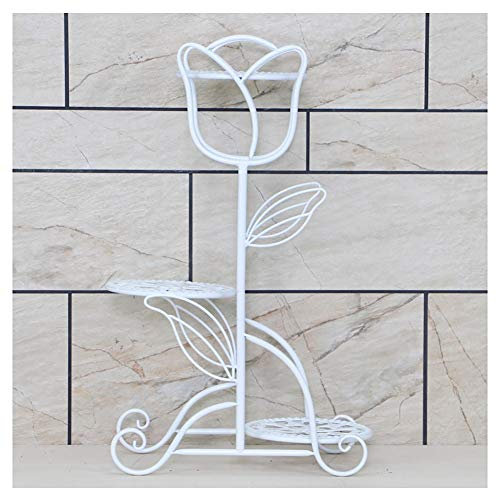 FLBT Blumentopfhalter Pflanzenständer Pflanzenständer Blumentopfständer Bodenregal Pflanzenständer Blumentisch Außen Innen Wohnzimmer Balkon Blumenständer (Color : White, Size : 3 Layer)