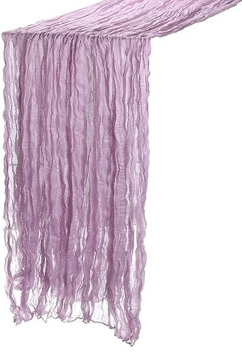 QUARKZMAN 10Ft Tovaglia Tavola Stamigna, 35 x 118 Pollici Rustico Garza Tovaglia Puro Runner per Matrimonio Festa Matrimonio Decorazioni Tavolo,