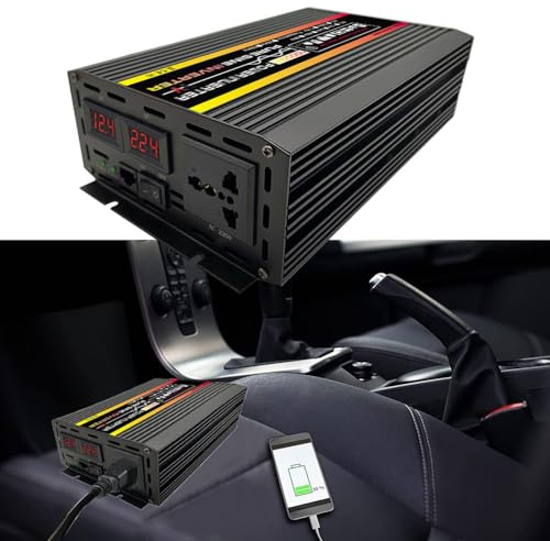 Inverter a onda sinusoidale pura, display a LED da 12000 W, converte da CC a CA 220 V, ad alta potenza, alloggiamento in lega di alluminio, telecomando (12 V)