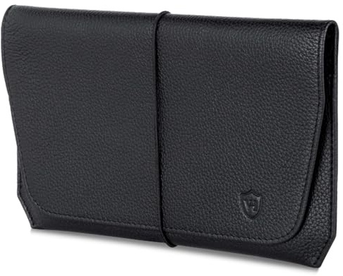 VON HEESEN Leder Reisepasshülle mit RFID-Schutz - Passport-Hülle aus echtem Leder - Reisepass-Organizer für stilbewusste Damen & Herren in Schwarz