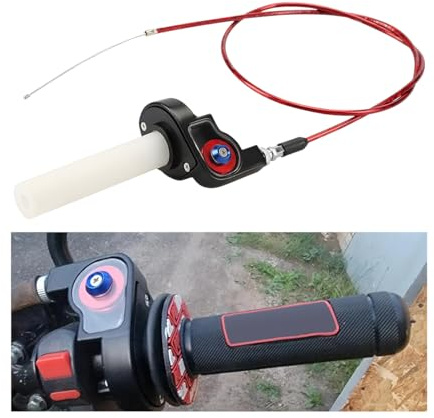 CGEAMDY Lenkergriffe Quick Turn Twist Gaszug Kit, Gasgriff Motorrad 22mm Quick Twister Mit Gaszug, Spezieller Schnelldreh-Gasgriff Mit Gasbowdenzug Motorrad(Rot)