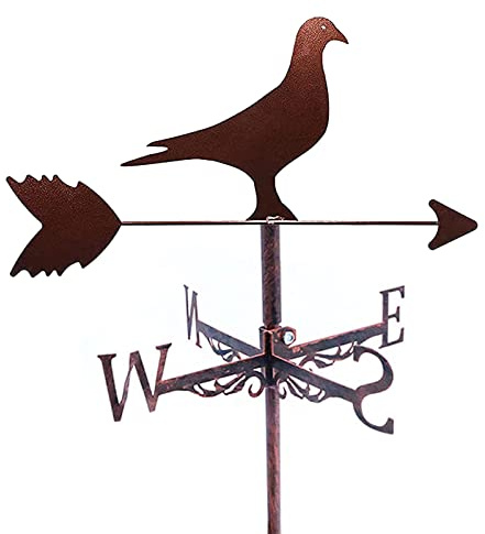 ANCNA-U PrimaevalColossus Birds wind vane for Roof Mount Weather Vane Wind Direction Indicator Weathercock with Metal Bracket for Outdoor Garden Courtyard Decoration