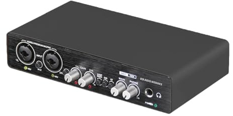 Yssevlon -UC22 Interfaz de Audio de 24 Bits/192 KHz Instrumentos de Alta Resistencia Computadora USB Grabación en Tarjeta de Sonido Externa