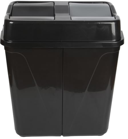 Jolie Max 100L Dual Compartment Recycling Bin - Home & Office Waste Separation System, Eco-Friendly. (Double Black Bin)
