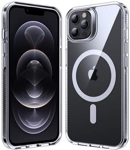 Supdeal Magnetisch Klare Hülle für iPhone 12/iPhone 12 Pro, Kompatibel mit MagSafe, Nie Vergilbung Schutzhülle, Transparent rutschfeste und Stoßfeste Handyhülle in Militärqualität, 6,1, Transparent