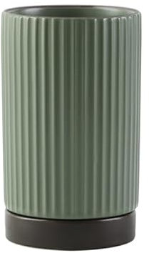 Supporto in ceramica con incisione per cucina, portautensili per piano di lavoro, porta utensili da cucina per bancone della cucina, grande e moderno, organizer per utensili da cucina (verde)