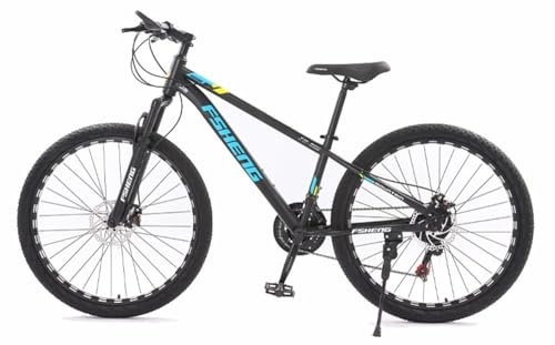 Kcolic 24/26 Inch Mountain Bike, Disc Brake Bicycle, 3 Gear Shifter, Sporty Appearance, Full Suspension, Fully MTB B,24in