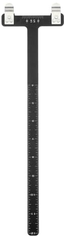 sourcing map Arc de tir à l'arc carré règle en forme de T 33 x 9 mm outil de mesure de corde d'arc tournage en alliage d'aluminium pour corde d'arc recourbée accessoires de tir à l'arc (noir)