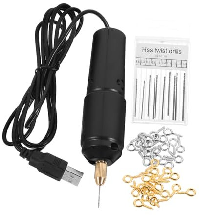 Artibetter Kleiner Usb Bohrer Satz Elektrisch Tragbare Kleiner Bohrmaschine Mit 10 Bohrern 0,8-1,2mm Leichtes Rotationswerkzeug Für Selbstgemacht Modellbau Und Heimwerker