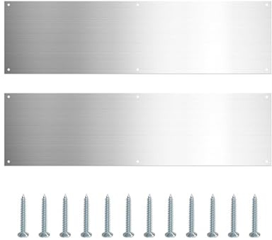 Tür-Trittbleche – 2 Stück Edelstahl-Trittplatte für Außentüren | Türschutzplatte | Metall-Trittplatte für Türdekoration, verhindert das Treten der Tür