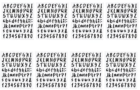 PartyKindom 8stücke Diy Pvc Aufkleber Alphabet Zahl Tür Fenster Geschenkverpackungsschild Wasserfest Selbstklebend Schwarz