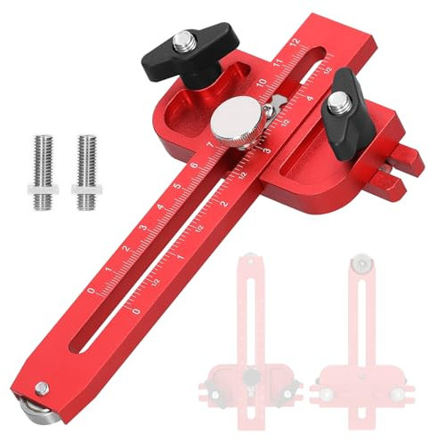 Uadme Thin Rip Jig Table Saw Jig Guide, Aluminum Alloy Extended Adjustable Positioning Fixing Tool for 0-120mm T Slot, Tablesaw Fast Cutting Limit Fence