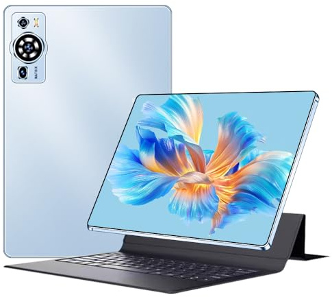 UXD 10 Inch Android 15 Tablet - 12GB+256GB Storage, Stylus, Screen Protector, Keyboard, Mouse, OTG Dongle / 4G Cellular Slot, IPS HD Display, 8000mAh, ideal for Note-Taking (Blue2)
