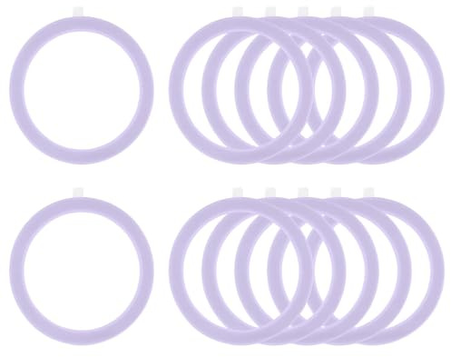 PATIKIL Universal Round Magnetic Adapter Ring, 12 Pcs Ultra-Thin Sticker Ring Adhesive Metal for Phone Cases Holder Wireless Charging Car Magnetic Mount Conversion Kit, Purple