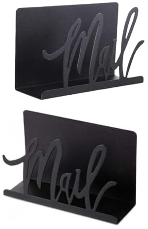 THINCAN Einfacher Black Metal Buchstabenhalter Eleganter Black Metal Mail Organisatoren Mit Künstlerischem Design Für Effizientes Schreibtischspeicher