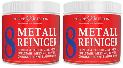 COOPER & BURTON Lot de 2 nettoyants concentrés intensifs pour métal - 1 kg | Nettoie, polit et scelle l'acier inoxydable, l'aluminium, le chrome, le cuivre, le laiton, le nickel et le zinc