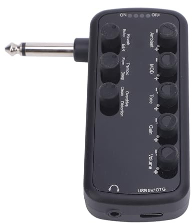 Bass-Kopfhörerverstärker, ABS Overdrive Distortion Echo Reverb Chorus Tremolo, Ladefähiger Mini Tragbarer Guitar Amp für Bass Player, Musikstudio, Live Performance, Home Recording
