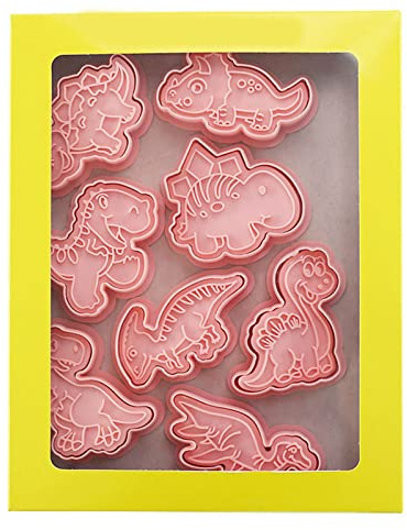 Molde para galletas de dinosaurio, cortador de animales 3D, bonito plástico de grado alimenticio para galletas, pasteles, postres, manualidades, fácil de usar, divertido para hornear niños