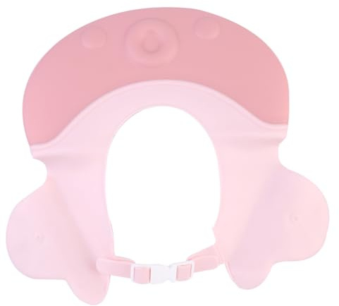Hohopeti Baby Shampoo Cap, Pink PE Bath Hat for Baby Kids, Protects Eyes from Water and Shampoo, Hair Washing Visor for Bath Time and Haircuts