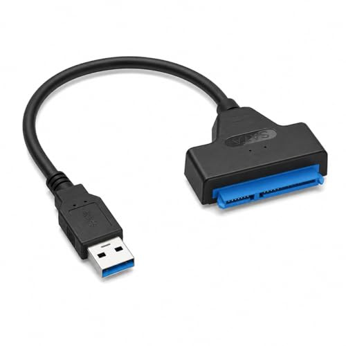 Trifletopia USB 3.0 to SATA Adapter Cable for 2.5 Inch SSD HDD - SATA to USB 3.0 External Hard Drive Data Transfer Cable, Plug and Play SATA III Converter, Black