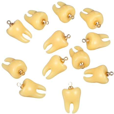 Alasum Zahnschmuck für Selbstgemacht Schmuckherstellung mit Aufhängern 12 Stück in aus Kunstharz im Einzigartigen Design und Handgemachte Armbänder