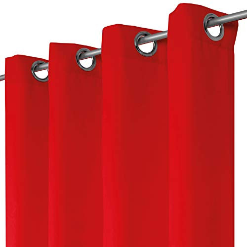 Bestlivings Blickdichte Rote Gardine mit Ösen in 140x225 cm (BxL), in vielen Größen und Farben