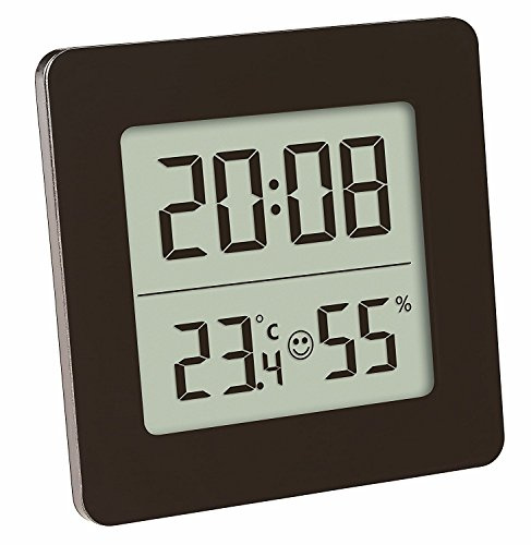TFA Dostmann 30.5038 Digitales Thermometer Hygrometer Raumklima-Kontrolle (schwarz mit Batterie)