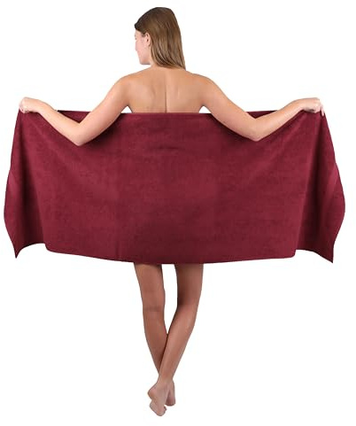 Betz Strandhandduk bastuhandduk XXL badhandduk ligghandduk strandlakan bastuhandduk premium frotté storlek 70 x 200 cm färg mörkröd