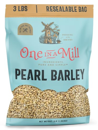 ONE IN A MILL Pearl Barley 3LB Bulk Resealable Bag | For Beef Stew, Soups, Steel Cut Oatmeal, Casseroles & Cooking | Hearty Plant-Based Whole Grain for Cooking | OU Kosher