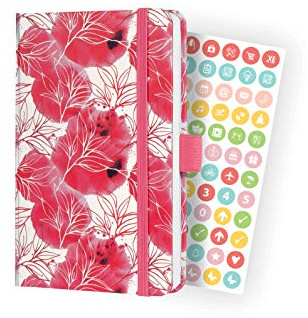 SIGEL J2300 Wochenkalender Jolie 2022 - Floral Pink - ca. A6 - pink, weiß - Hardcover - 174 Seiten - mit fröhlichem Kalendarium, vielen Infos und praktischen Stickern - FSC-zertifiziert - Terminplaner