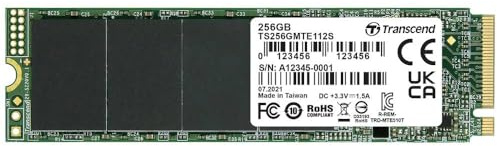 Transcend 256GB MTE112S PCIe 3.0 M.2 2280 SSD, 1700MB/s, Low Power | NVMe Gen3x4 Internal Solid State Drive, for Laptop & PC Desktops, SLC Cache