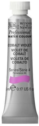 Winsor & Newton 8840311 Professional Aquarellfarbe, lebendige Wasserfarben in Künstlerqualität, hohe Farbbrillanz & Leuchtkraft, lichtecht, Archivqualität, 5ml Tube - Kobaltviolett
