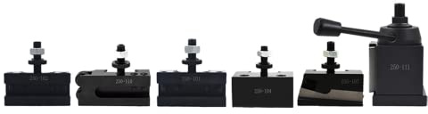 Timunr 6Pcs 250-111 Wedge Type Tool Post Set AXA Tool Post Set Quick Change Tool Post Holder Set Swing 6-12 Inch