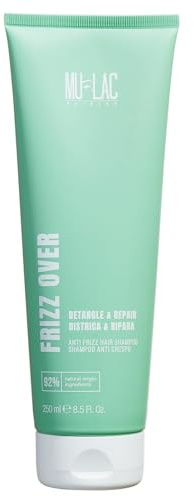 MULAC | FRIZZ OVER - Shampoo Anticrespo, con Tensioattivi di Origine Vegetale, Latte di Cocco e Avocado, per Capelli Danneggiati e Crespi, Formula Vegan, 250ml