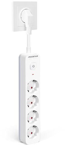 Aigostar Multipresa 4 Prese 16A 250V, Protezione Multipla Montaggio a Parete, Presa Europa