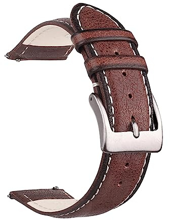 Berfine Weich Rindleder Uhrenarmband, Quick Release Leder Uhrenband, Ersatzarmband für Smartwatch Bandbreite 18mm 20mm 22mm