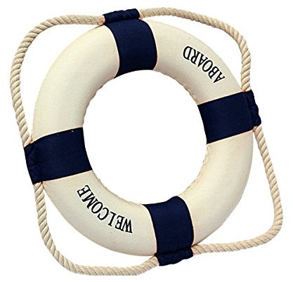 Eduuyvee Willkommen an Bord Schaum Wasser Leben Rettungsring Ring Boot Wandbehang Hauptdekoration blau 50cm