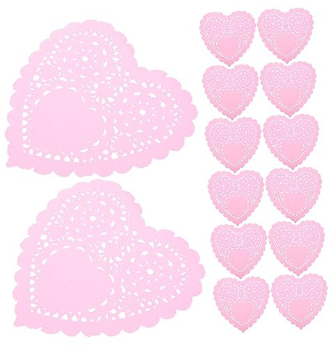 Cabilock 100 Pièces Napperon Sets De Table en Papier Dentelle Accessoires De Cuisine Papier d'emballage De Gâteau Dentelle Rose Nappe Ronde Jetable Nappe Jetable Épicerie Fine Évider