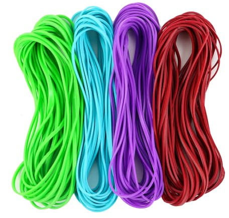 KJAHLAL Large Heavy Duty Rubber Bands - 120 Pcs, 7x1/8 Inches, Assorted Colors, Office & Home Use