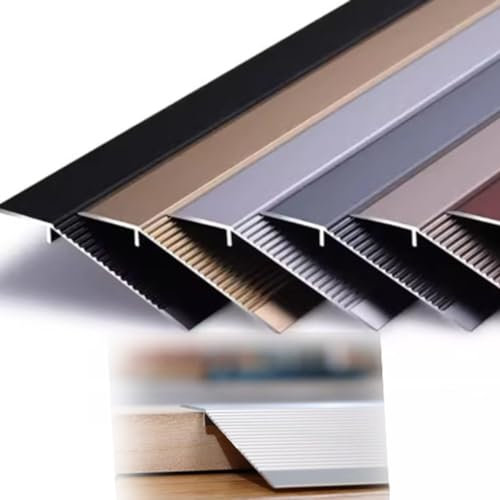 NILZA Aluminium Übergangsschiene Vinylboden Übergangsleiste Abdeckleisten 90cm Übergangsprofil Bodenleisten 6-40mm Höhenausgleich Türleiste Für Fliesen (Color : Silver, Size : H 40mm(1 3/5in)-5PC)