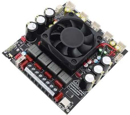 Spacnana Digitale Verstärkerplatine, Subwoofer-Verstärkerplatine 2x300 W Stereo-Audio, Einstellbare Verstärkung, für für IOS-Unterstützung mit Chip JL 5.1, 15 M, Verstärker