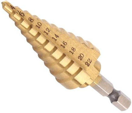 Fongmore 4-22mm acciaio ad alta velocità titanio rivestito Step Drill High Speed Steel 1/4 maniglia esagonale cambio rapido trapano conico metallo plastica legno foro fresa
